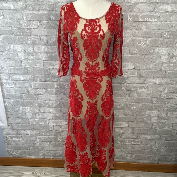 For Love And Lemons Dresses & Skirts - For Love & Lemons San Marcos Embroidered Red Maxi Dress